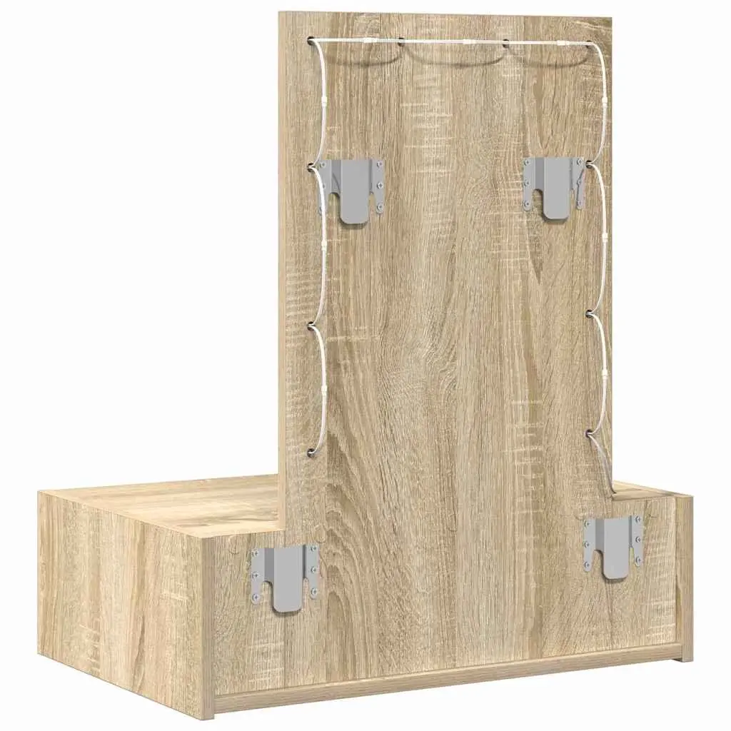Dressing Table Bedroom Vanity Unit Brown Engineered Wood Modern Furniture