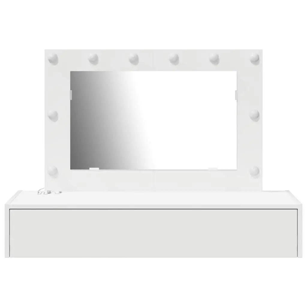 White Dressing Table Bedroom Vanity Unit Engineered Wood Mirror Storage Drawers