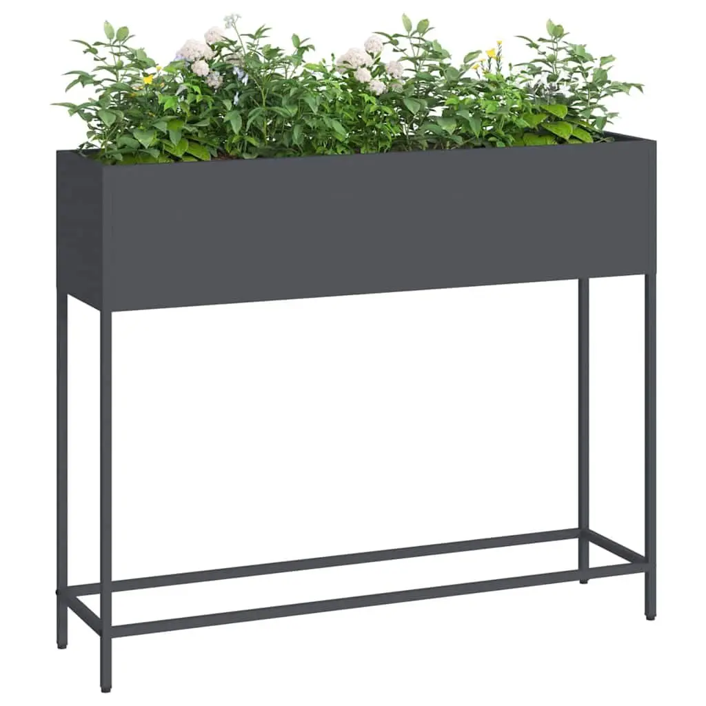 Raised Garden Planter Anthracite 100 x 26 x 82 cm Rectangular Metal