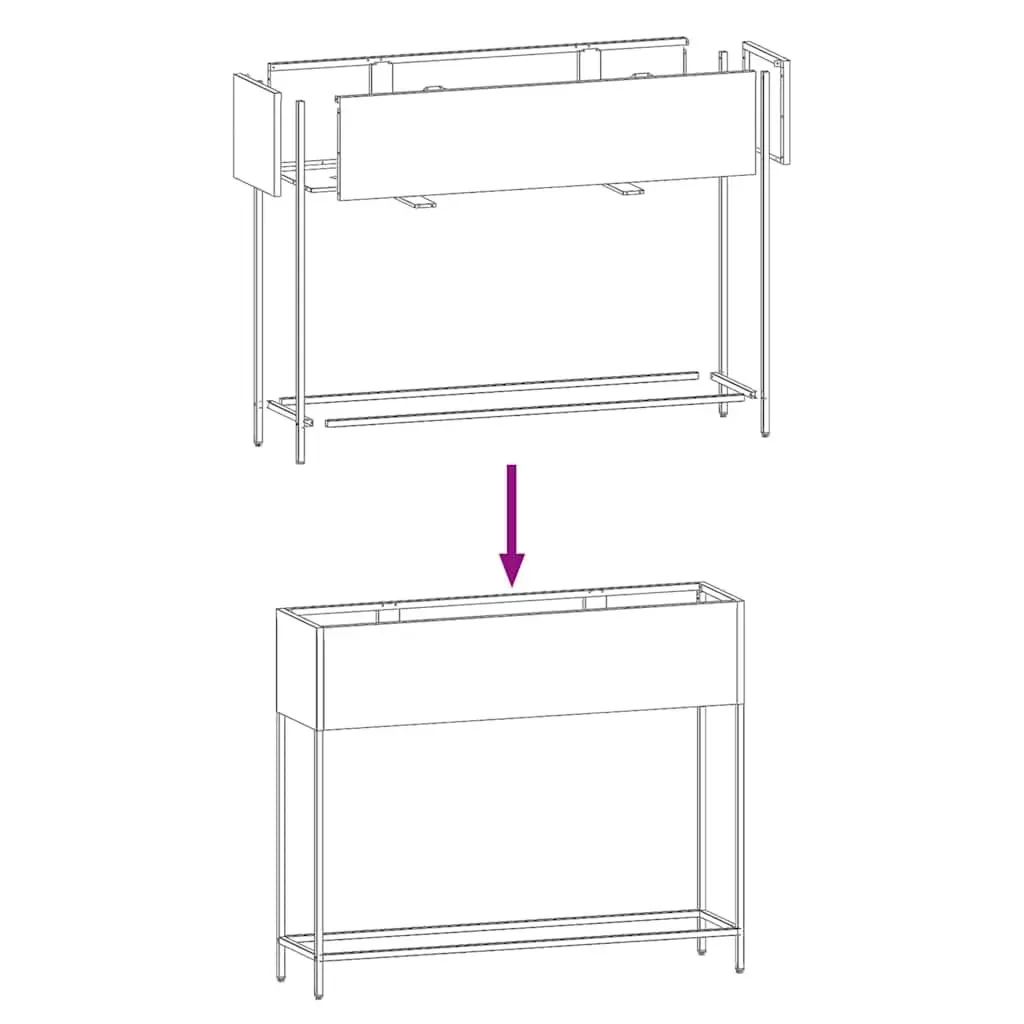 Raised Garden Planter Anthracite 100 x 26 x 82 cm Rectangular Metal