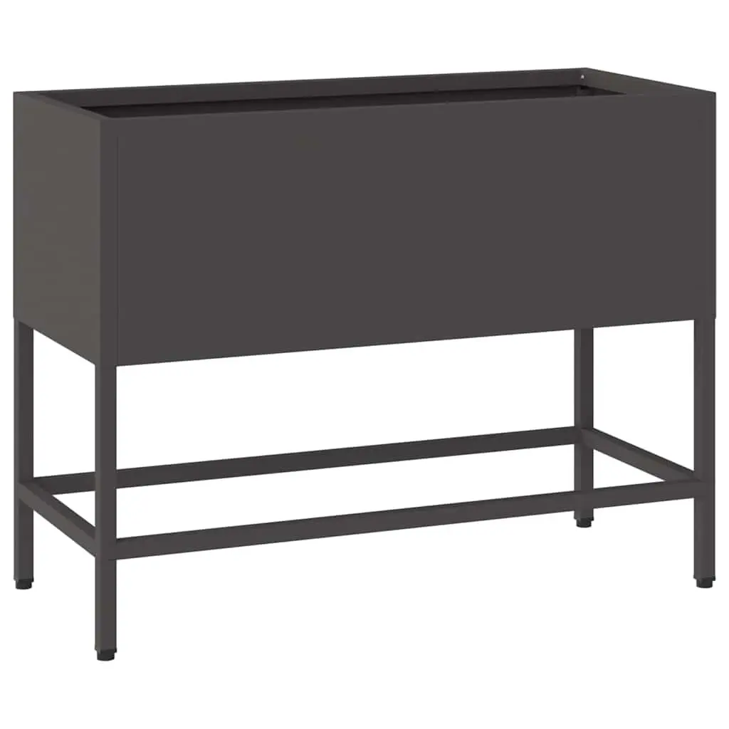 Raised Garden Planter Box Rectangular Black Outdoor Gardening Bed Steel