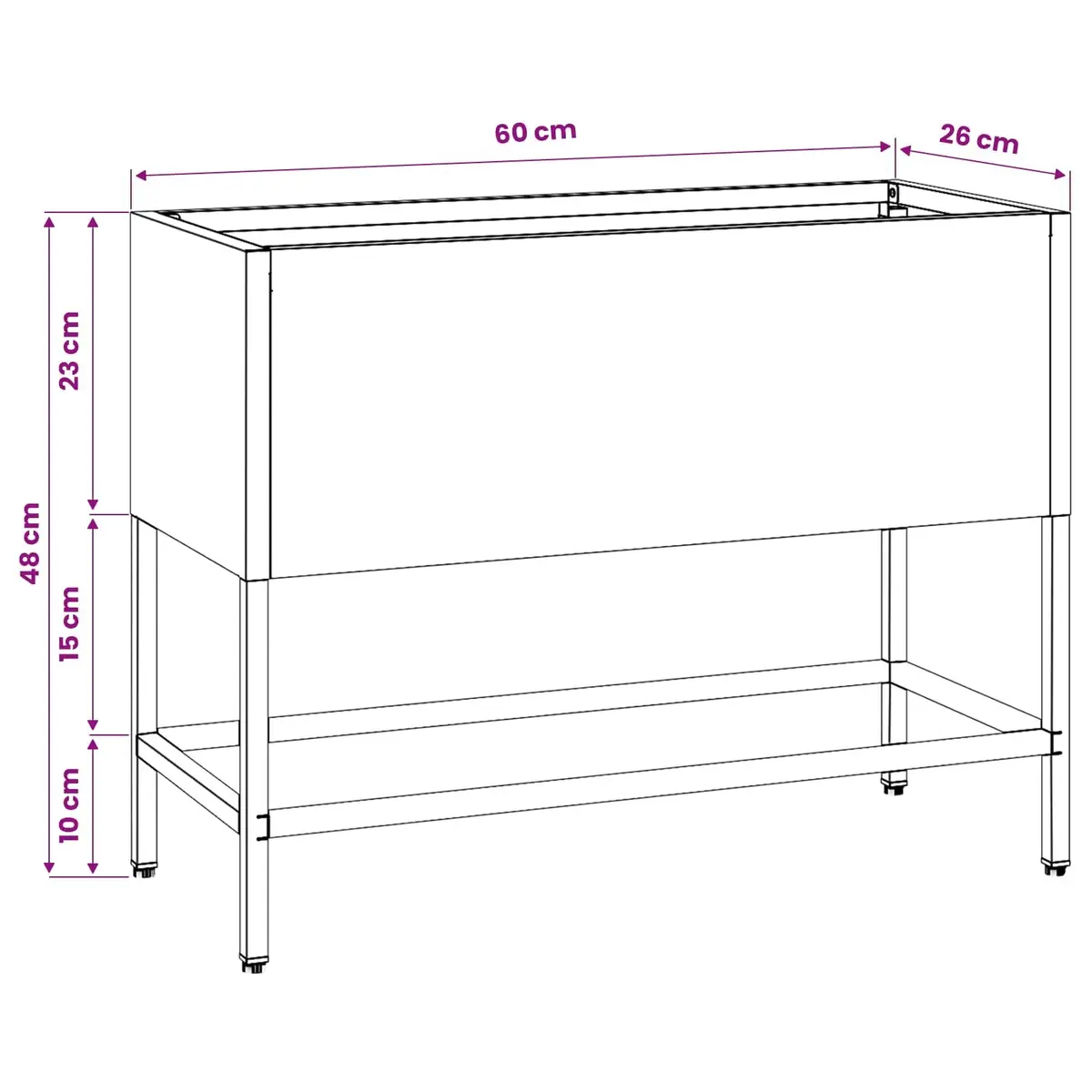 Raised Garden Planter Rectangular Outdoor Gardening Bed Steel Metal Container