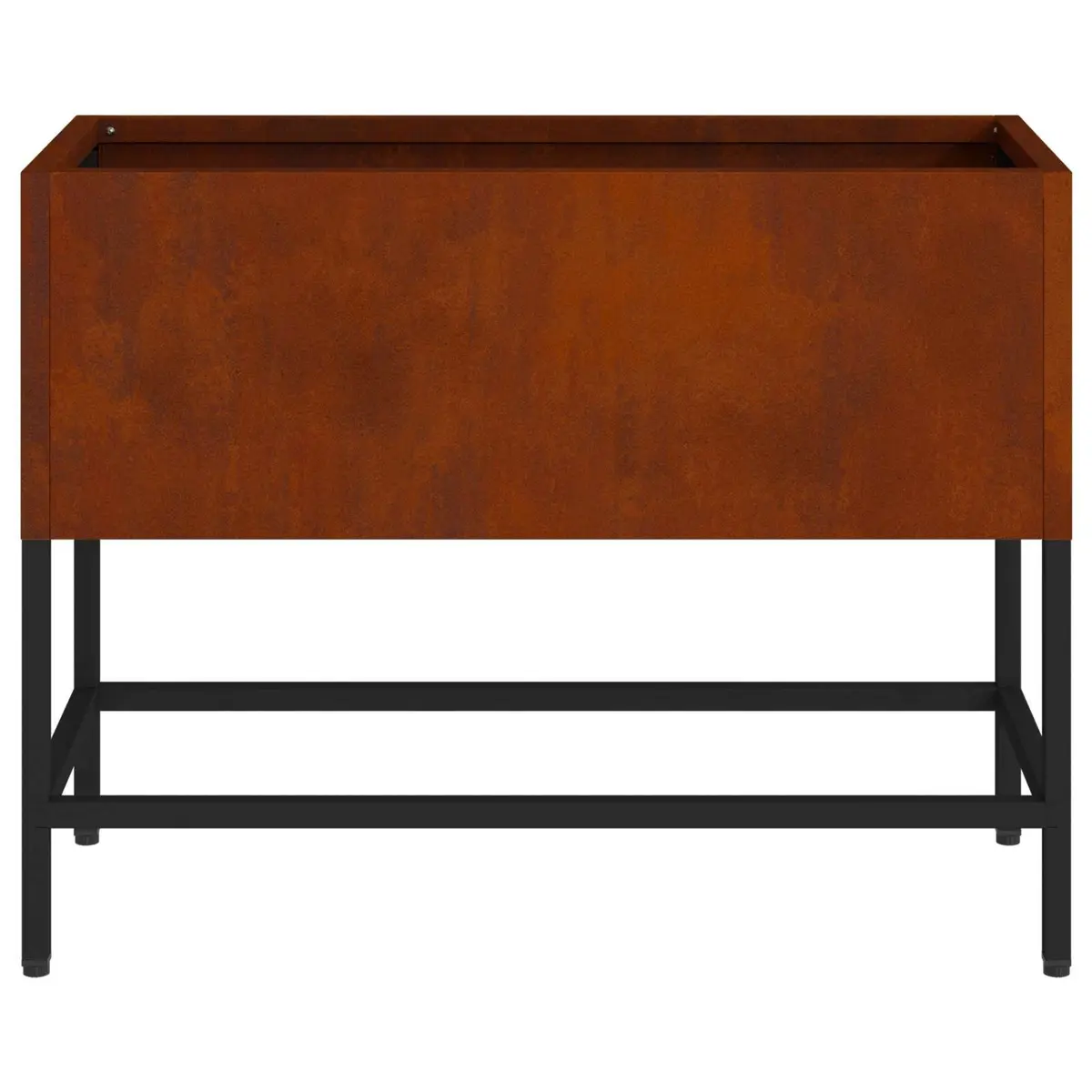 Raised Garden Planter Rectangular Burnt Orange Outdoor Weathering Steel Pot Box