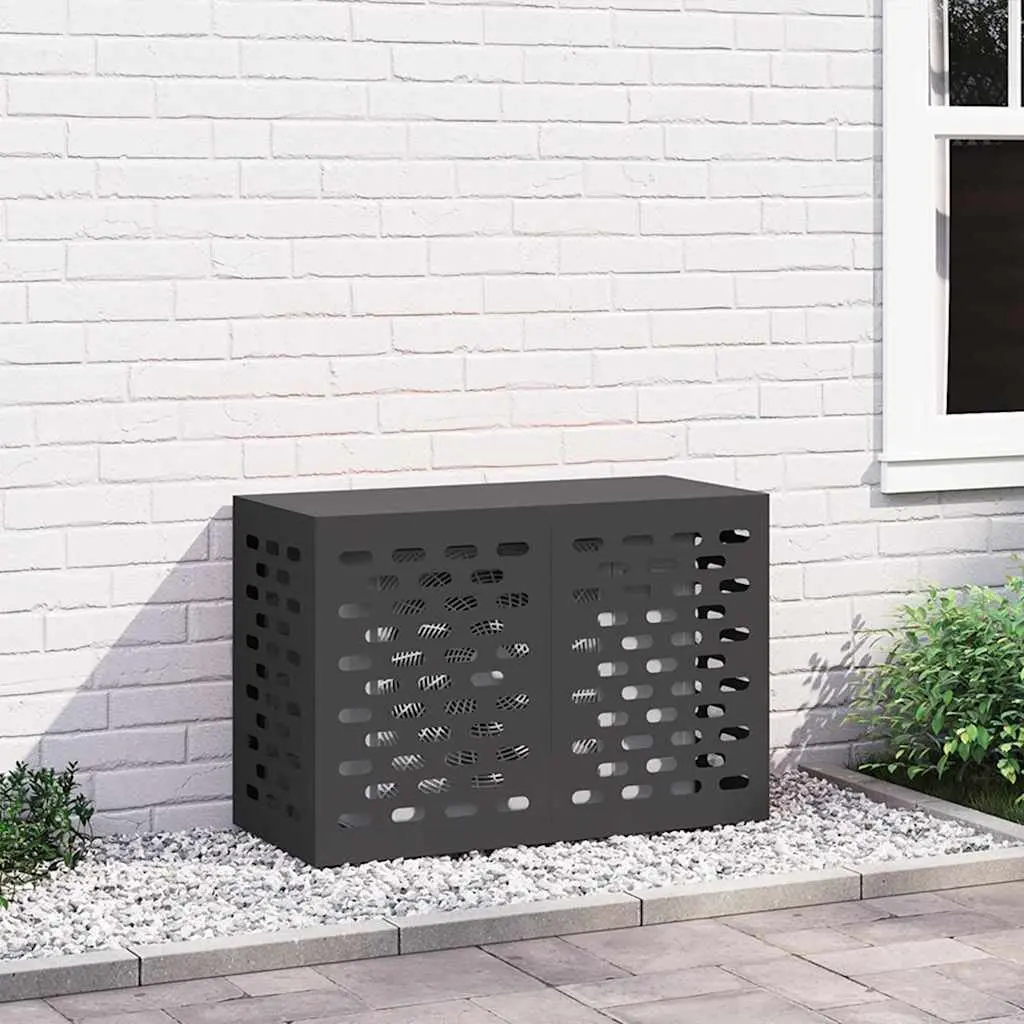Air Conditioner Cover Black Rectangular Outdoor Unit Protection Weather Dust