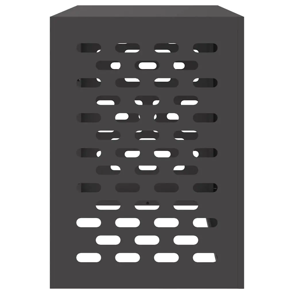 Air Conditioner Cover Black Rectangular Steel Protective Weather Shield