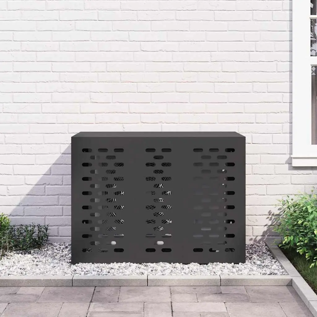 Air Conditioner Cover Black Rectangular 110x50x80cm Outdoor Unit Protection