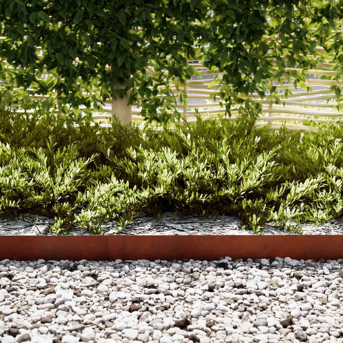 Garden Lawn Edging Brown 100x20cm Weathering Steel Rusty Border 10 Pieces