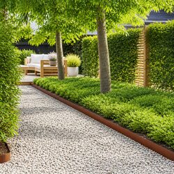 Garden Lawn Edging 20 Pieces Weathering Steel Rusty Brown Border Landscape