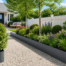 Garden Lawn Edging 20 pcs Cold Rolled Steel Borders Anthracite Flower Beds
