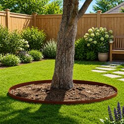 Garden Lawn Edging 450cm Brown Weathered Steel Border Landscaping Fence Edging