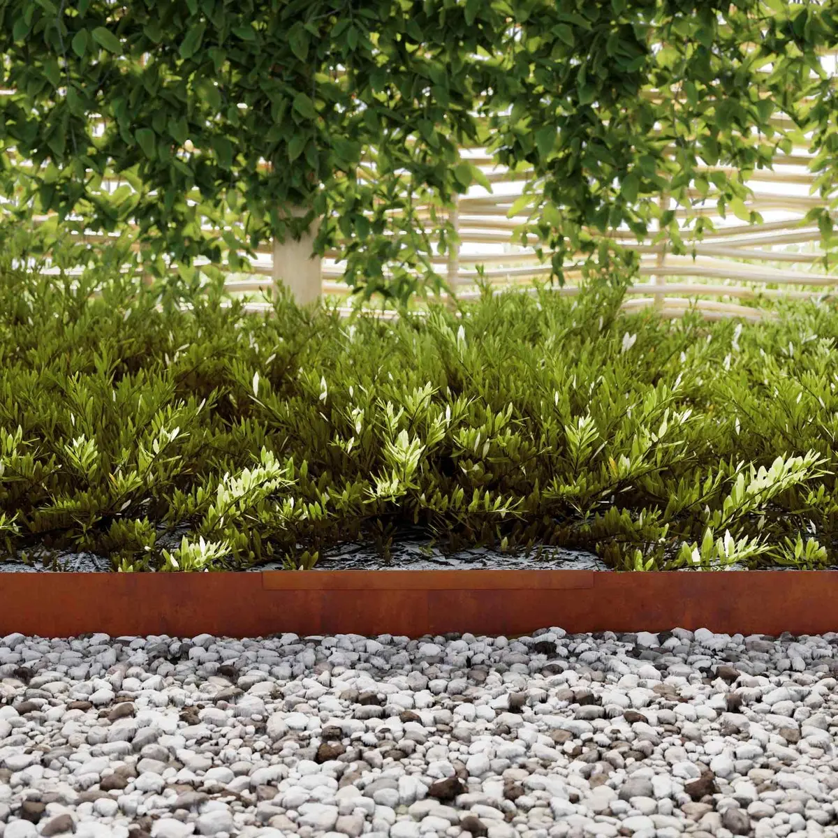 Garden Lawn Edging 4 Pcs Weathering Steel Rusty Border Landscaping Yard Fence