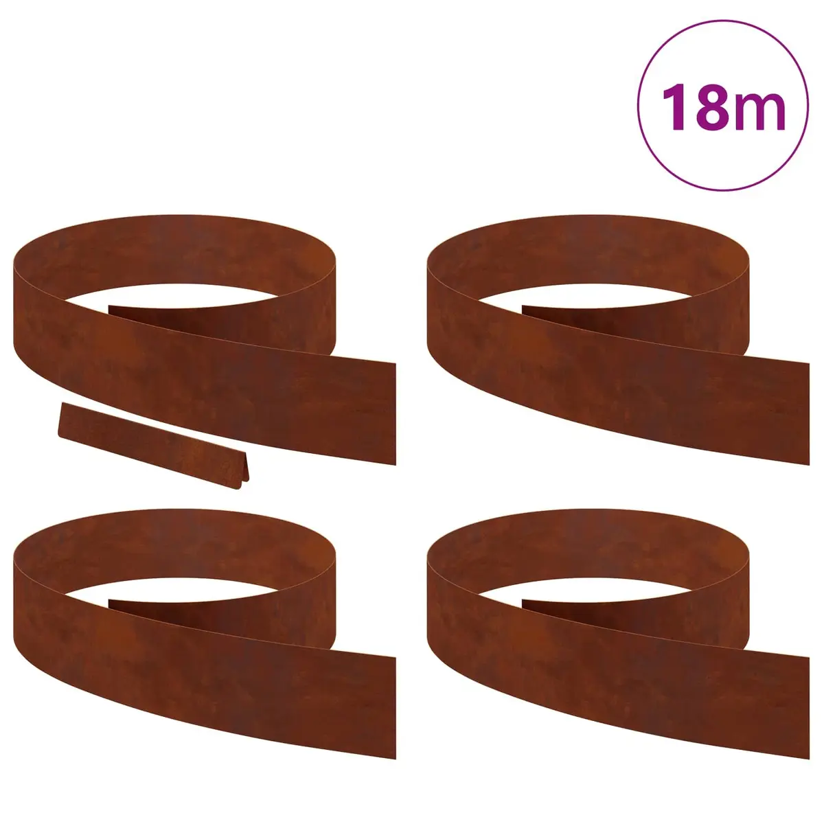Garden Lawn Edging Brown 450cm Weathering Steel Outdoor Border