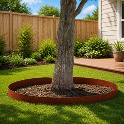 Garden Lawn Edging 4 Pieces Weathering Steel Border Rusty Brown Outdoor