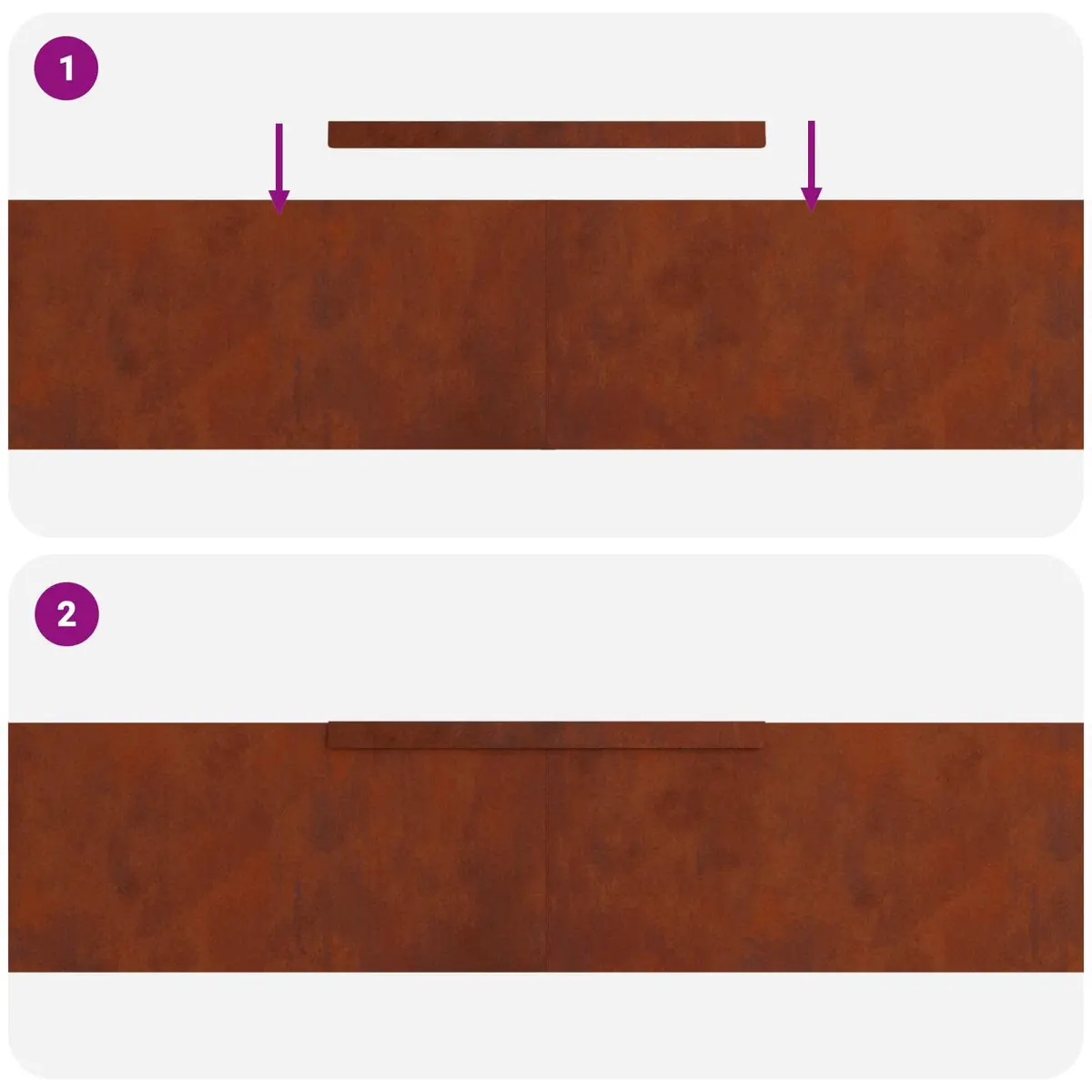 Garden Lawn Edging 4 Pieces Weathering Steel Border Rusty Brown Outdoor