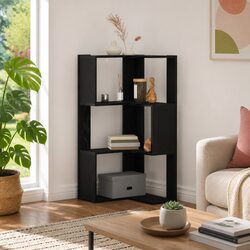 Compact Black Oak Bookcase, Perfect for Storage