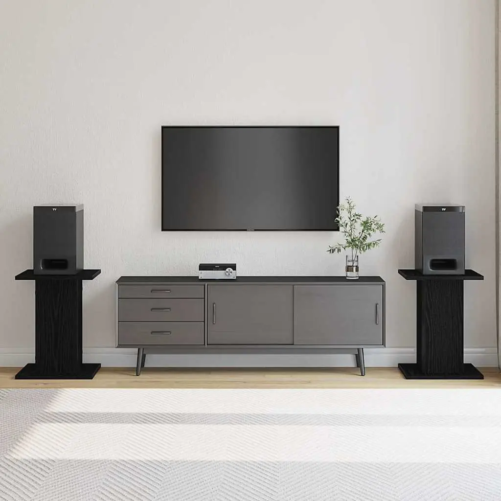 Speaker Stands Black 30 x 30 x 40 cm Modern Audio Support 2 Piece