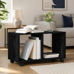 Sleek Black Oak End Table for Modern Homes 72cm