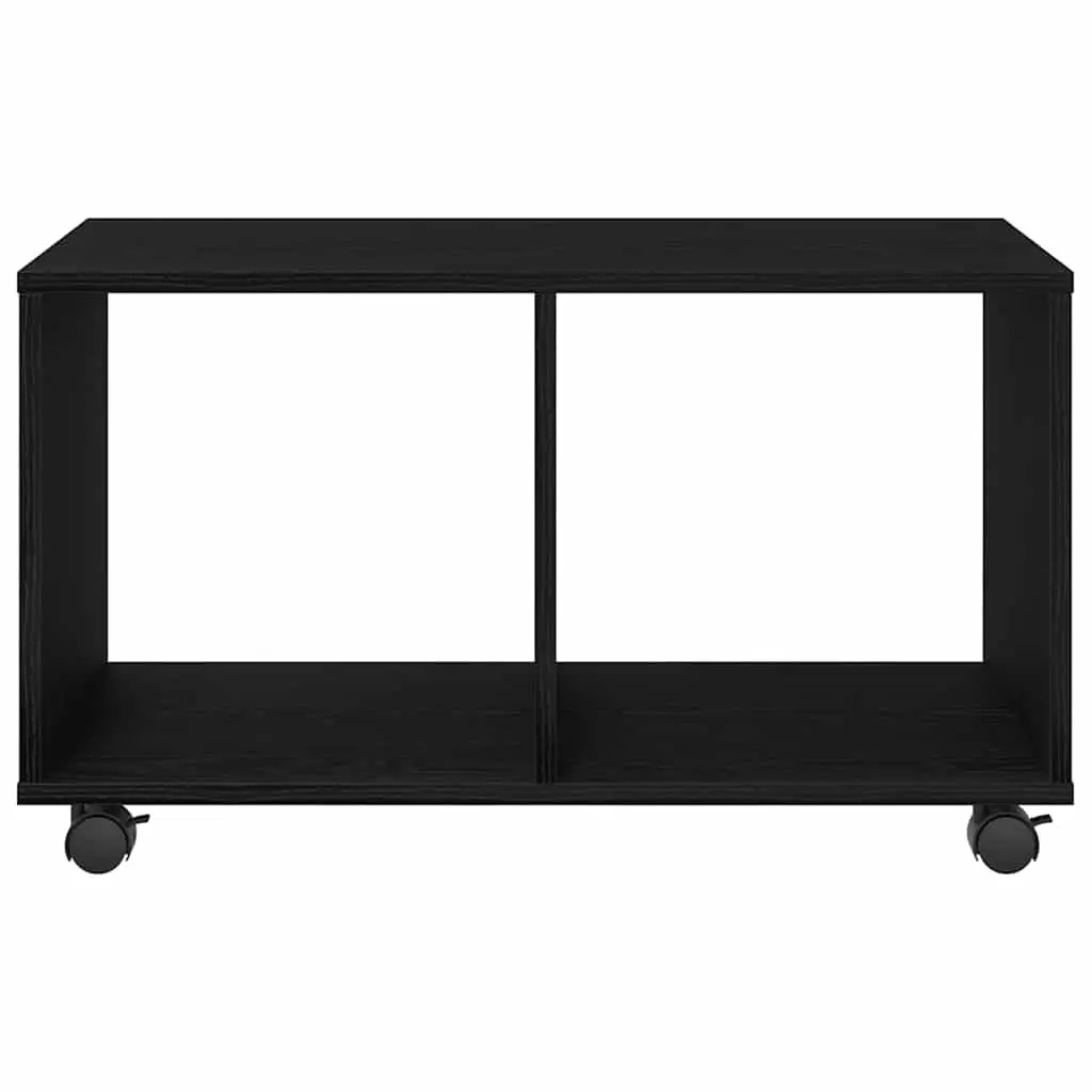 End Table Black Oak 72cm Engineered Wood Modern Accent Furniture