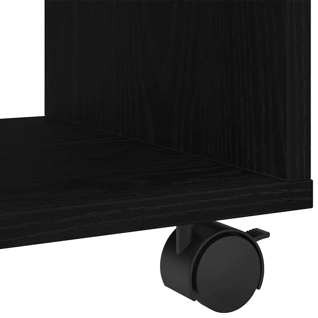 End Table Black Oak 72cm Engineered Wood Modern Accent Furniture