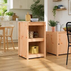 Compact Brown Oak Kitchen Shelving Unit