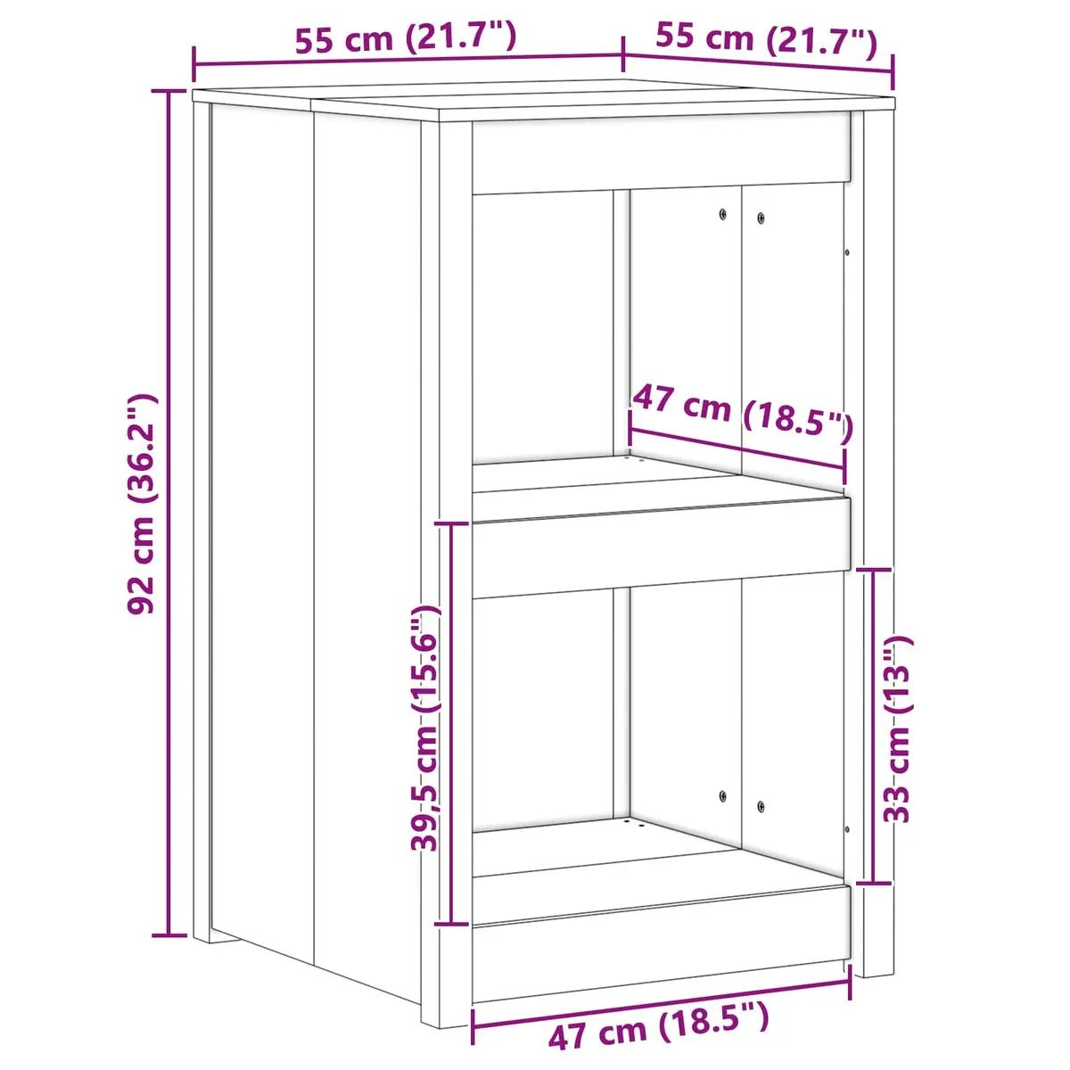 Kitchen Cabinet Storage Furniture Brown Oak Minimalist Design Shelving Unit
