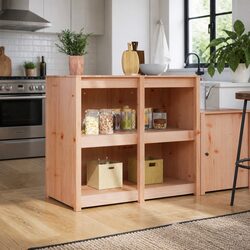 Compact Brown Oak Kitchen Cupboard 106cm Design