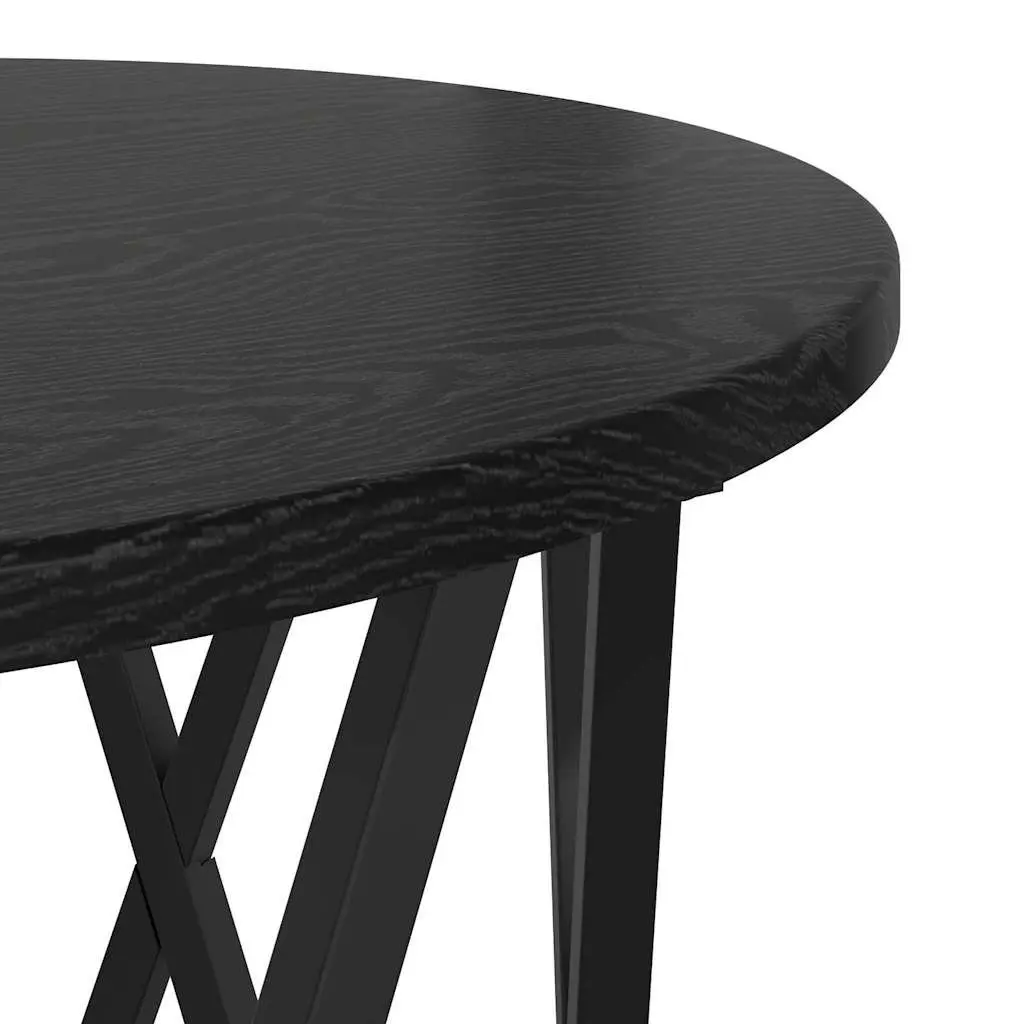 Round Coffee Table Modern Living Room Accent Lounge Furniture Black