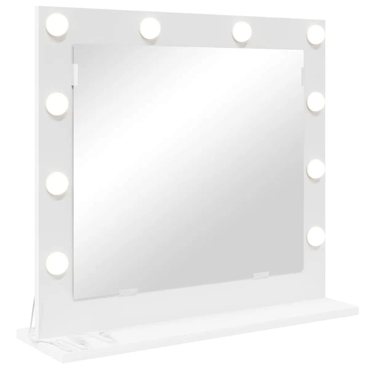LED Vanity Mirror White 60x55x18cm Integrated LED Lighting Flat Reflective Surface