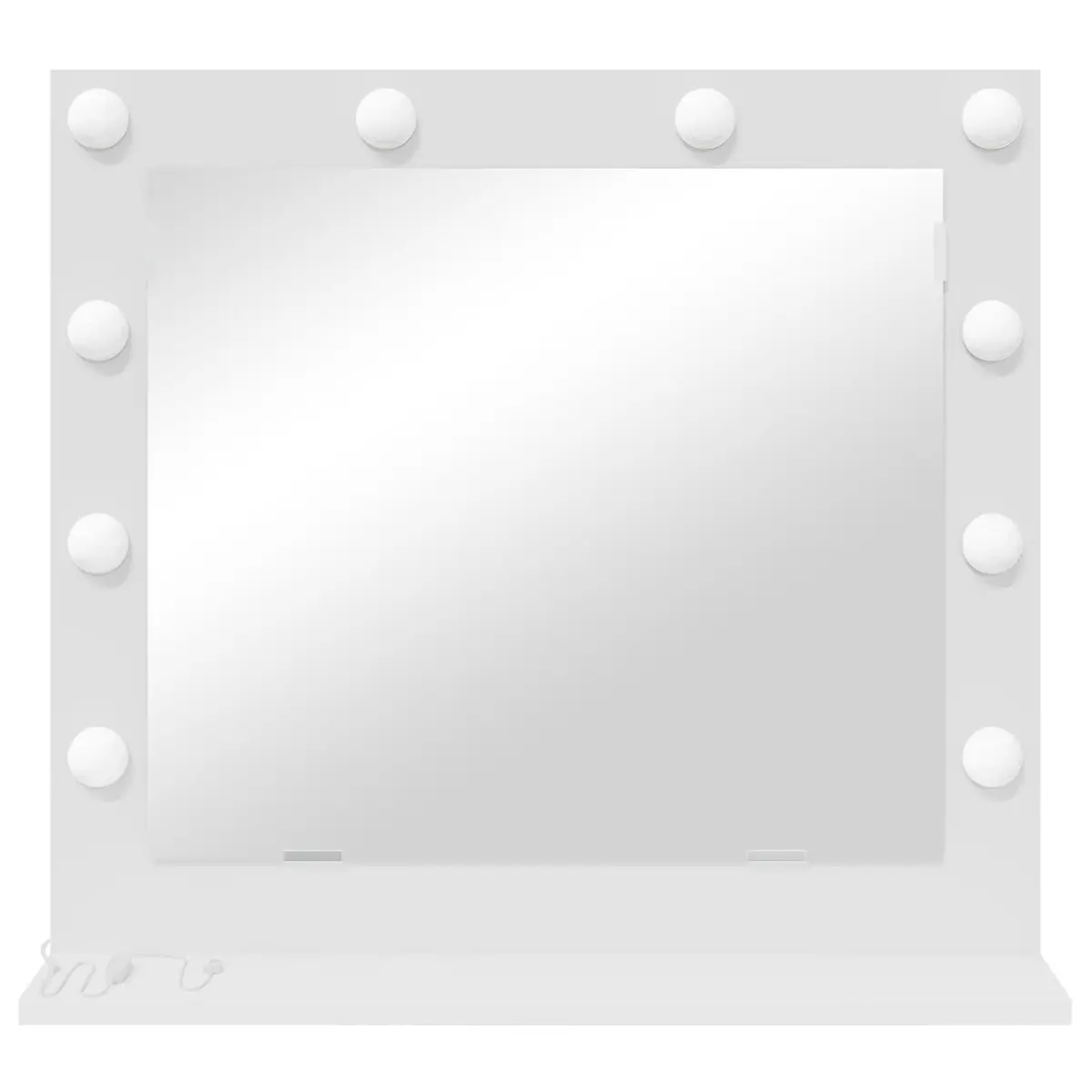 LED Vanity Mirror White 60x55x18cm Integrated LED Lighting Flat Reflective Surface