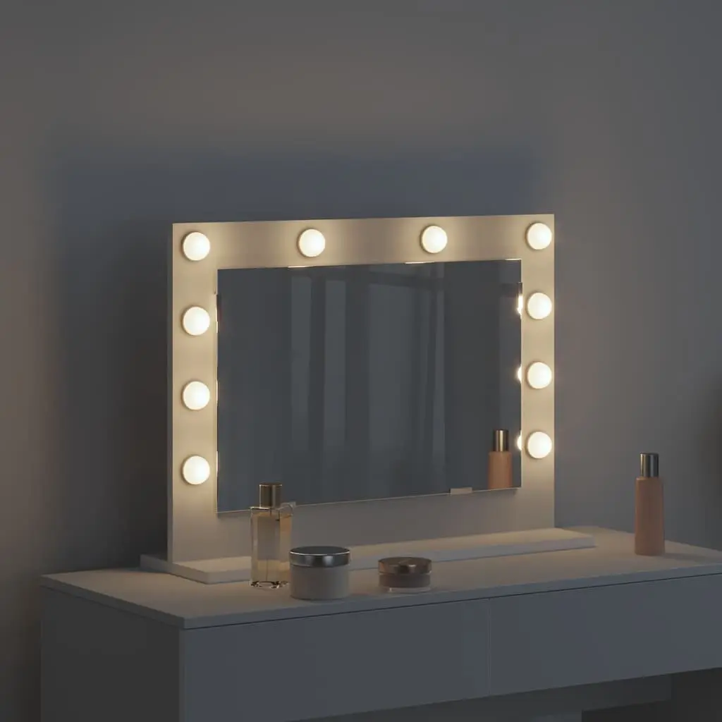 LED Vanity Mirror White 60x45x18cm Integrated LED Strip Lights for Bedroom Dressing Table