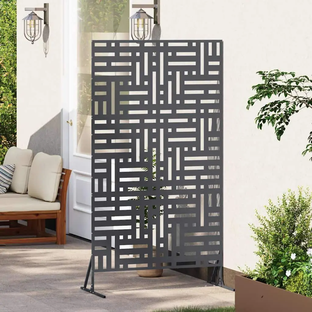 Garden Privacy Screen Anthracite 100x50x180cm Steel Outdoor Fence Panel Barrier Cut-Out