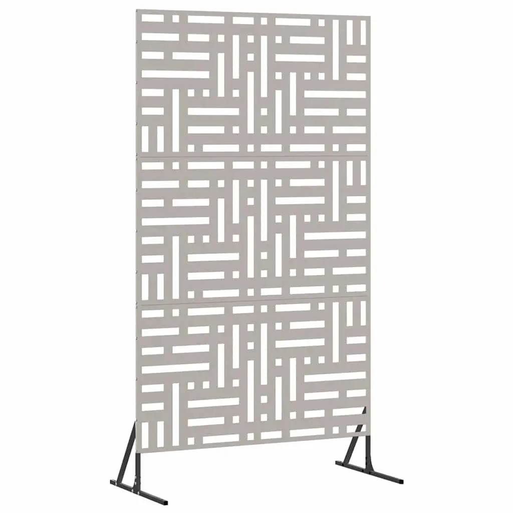Garden Privacy Screen 100x50x180cm Steel Cut-Out Design Outdoor Fence Panel