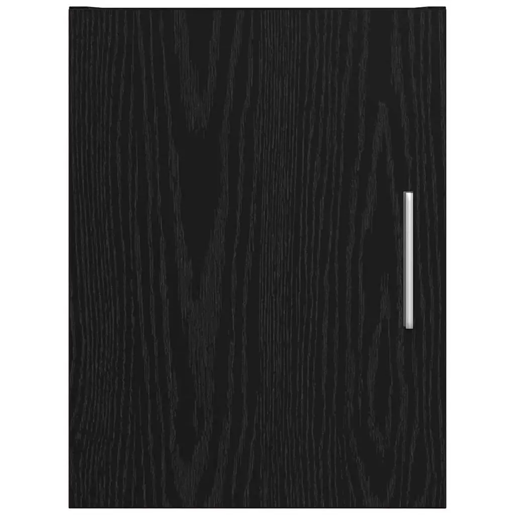 Wall-Mounted Cabinet Black Oak Storage Furniture Living Room Dining Area Display
