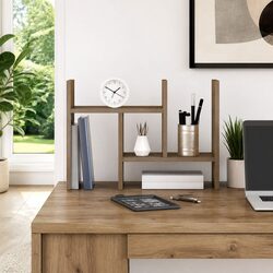 Efficient Brown Desk Organiser with Multiple Storage Options