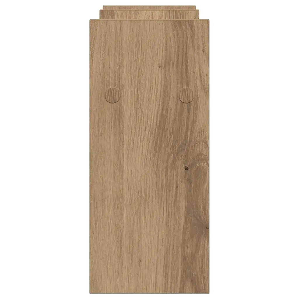 Desk Organiser Brown Engineered Wood Multiple Storage Compartments Tidy Workspace