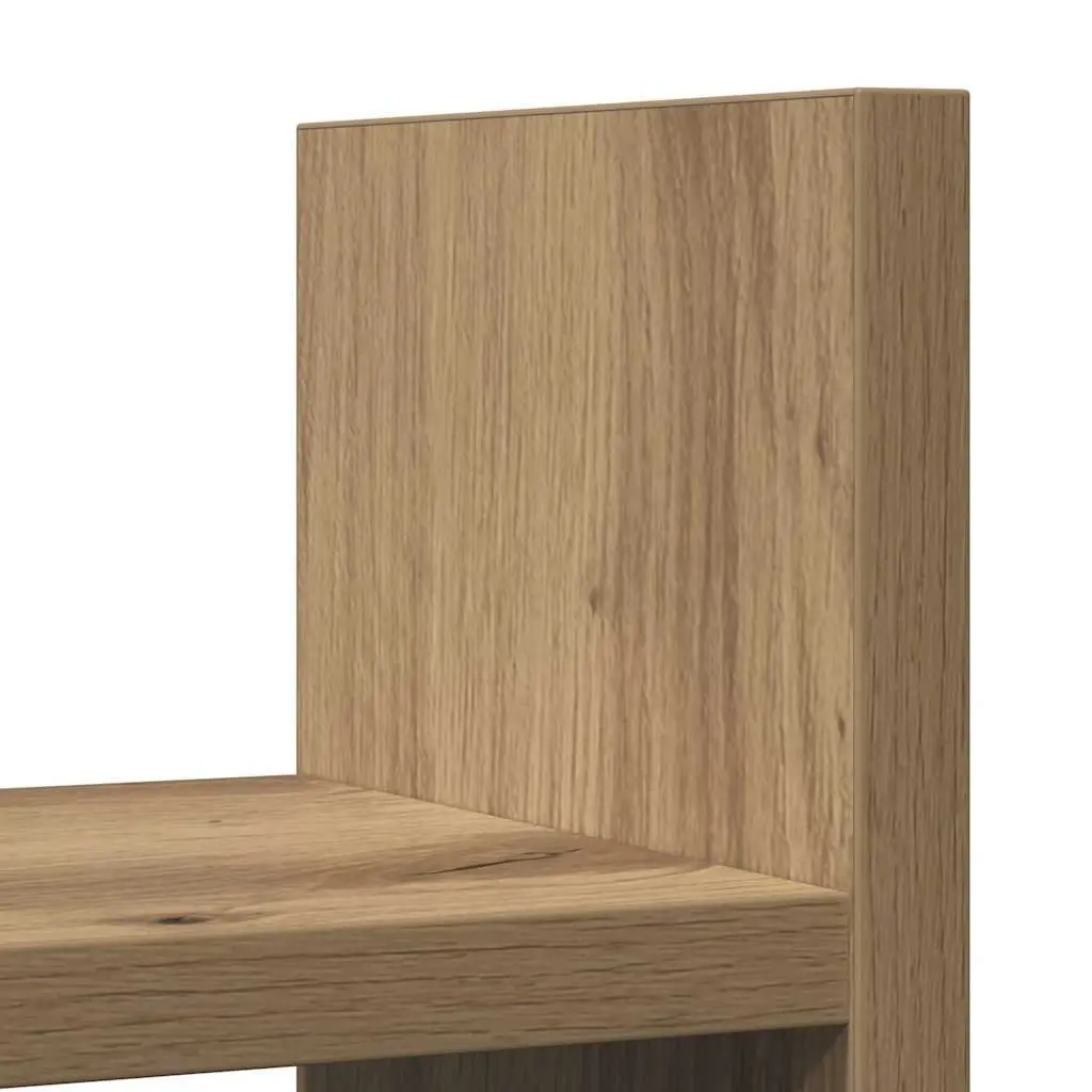 Desk Organiser Brown Engineered Wood Multiple Storage Compartments Tidy Workspace
