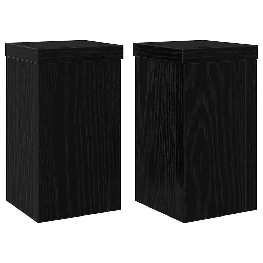 Plant Stand Black 2 Piece Modern Engineered Wood Indoor Outdoor Garden Display Pot