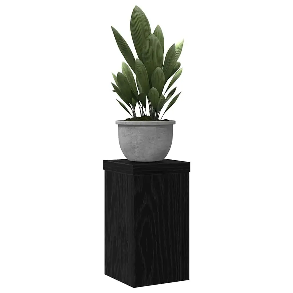 Plant Stand Black 2 Piece Modern Engineered Wood Indoor Outdoor Garden Display Pot
