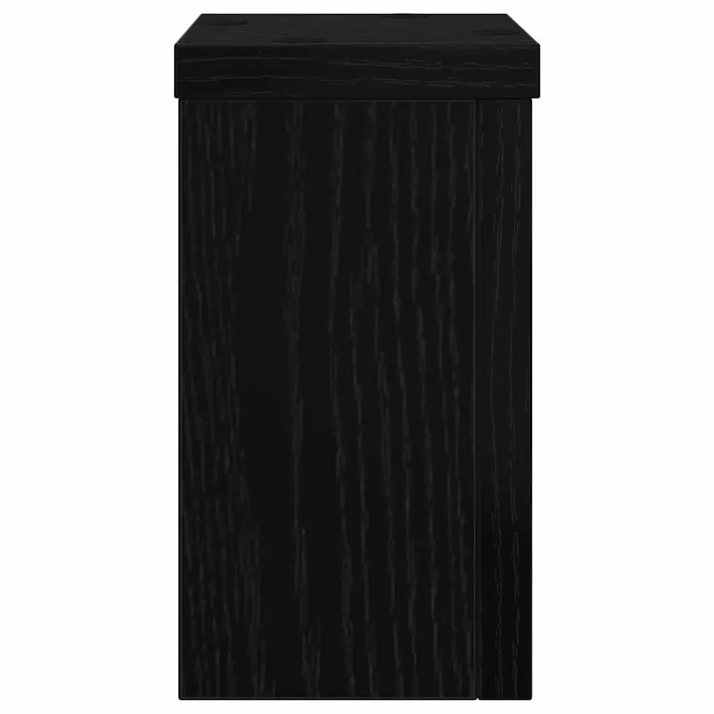Plant Stand Black 2 Piece Modern Engineered Wood Indoor Outdoor Garden Display Pot