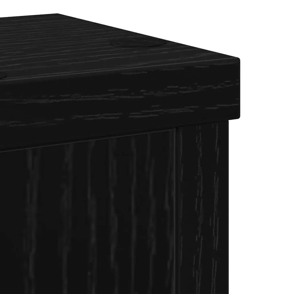 Plant Stand Black 2 Piece Modern Engineered Wood Indoor Outdoor Garden Display Pot