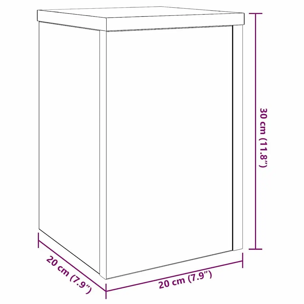 Plant Stand Black 20x20x30cm 2 Piece Engineered Wood Indoor Outdoor Garden Display