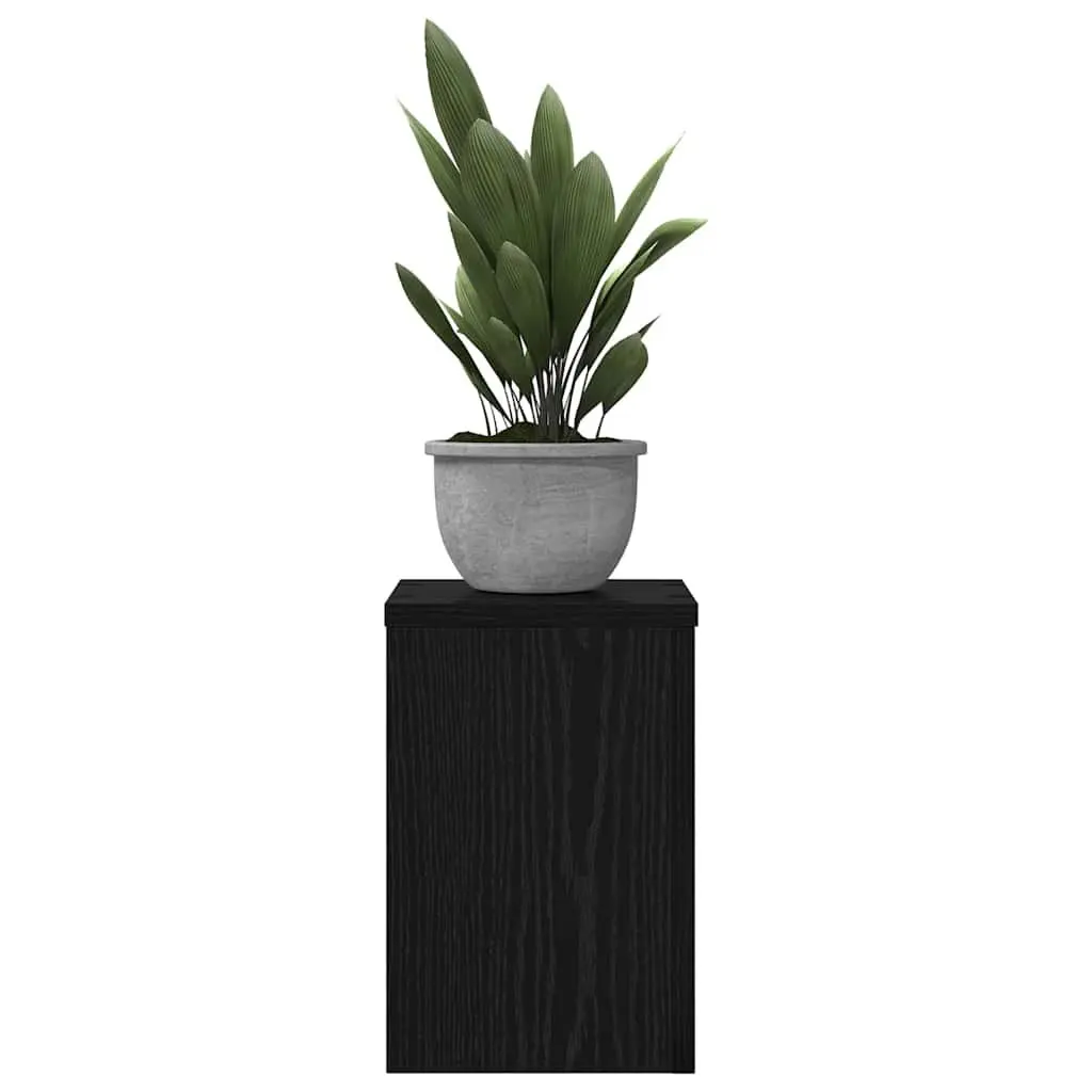 Plant Stand Black 20x20x30cm 2 Piece Engineered Wood Indoor Outdoor Garden Display