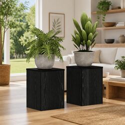 Compact Black Oak Plant Stands – Perfect for Plant Displays