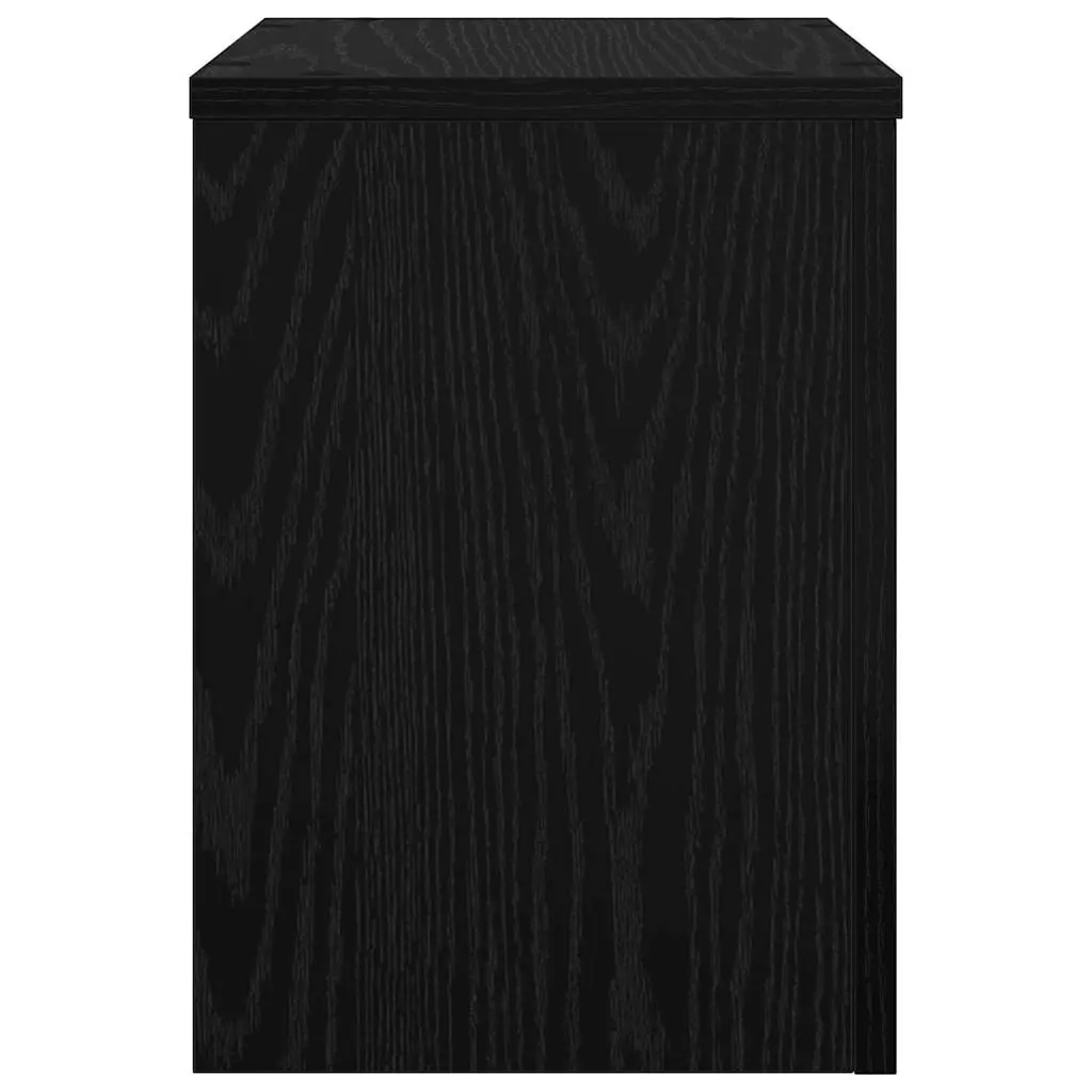Plant Stand Black Oak 25cm x 25cm x 35cm Engineered Wood 2 Pieces Indoor Outdoor Display
