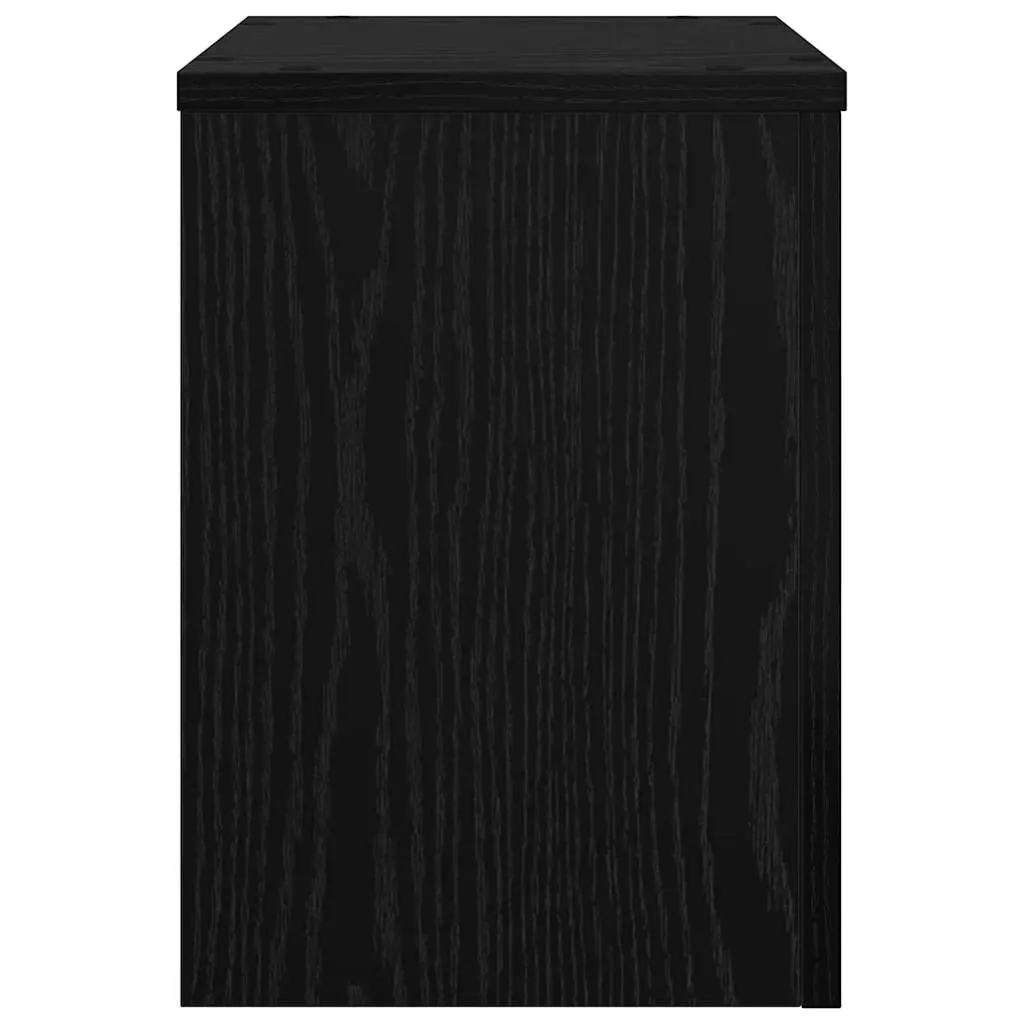 Plant Stand Black Oak 25cm x 25cm x 35cm Engineered Wood 2 Pieces Indoor Outdoor Display