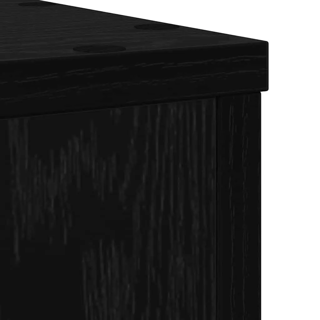 Plant Stand Black Oak 25cm x 25cm x 35cm Engineered Wood 2 Pieces Indoor Outdoor Display