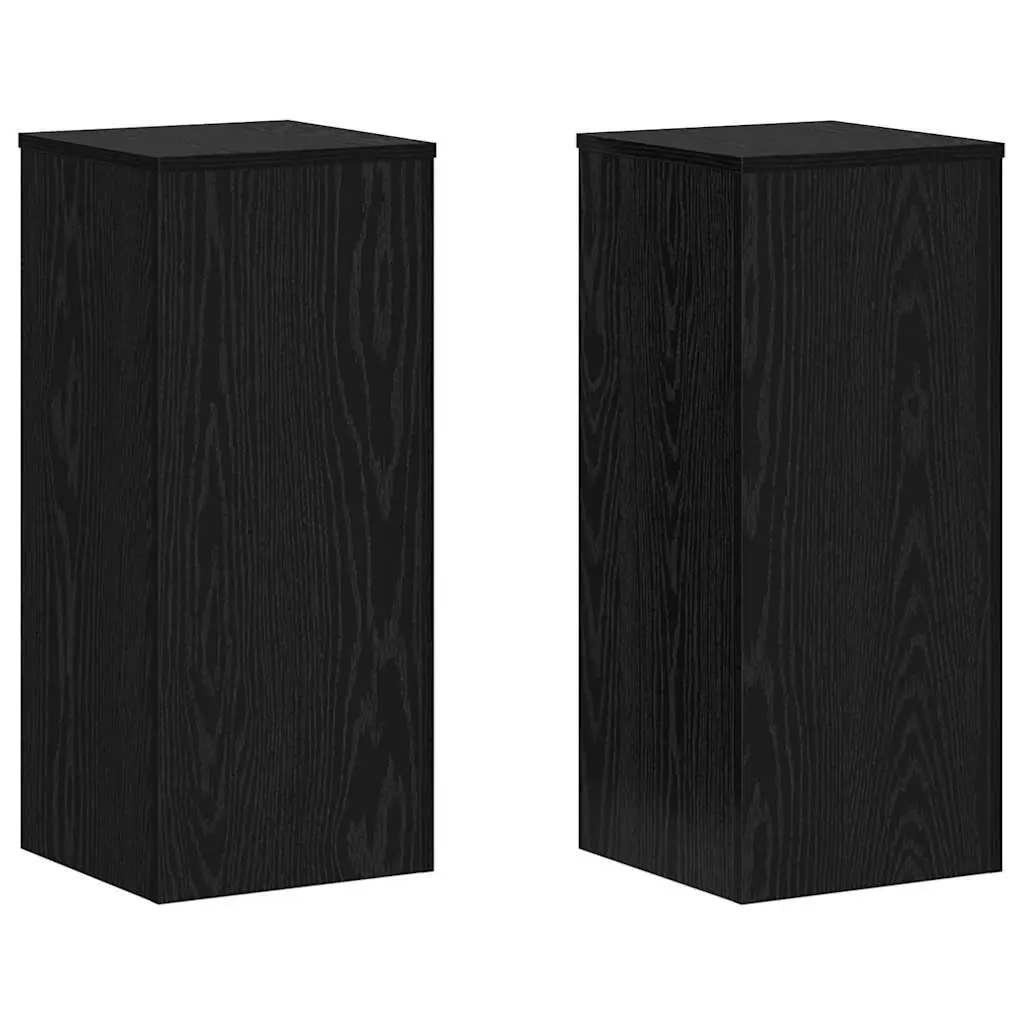Plant Stand Black Oak 30x30x70cm Engineered Wood Indoor Outdoor Display 2 Pieces