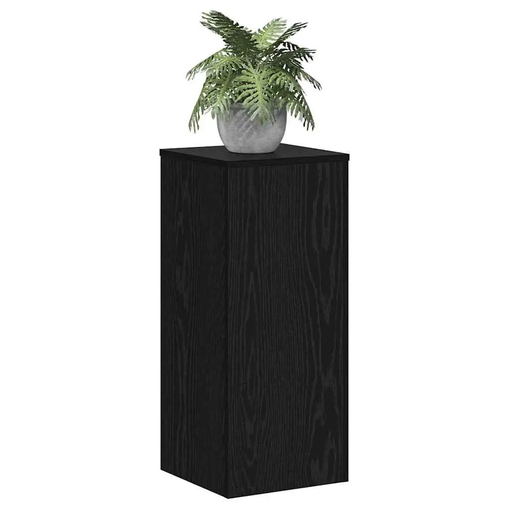 Plant Stand Black Oak 30x30x70cm Engineered Wood Indoor Outdoor Display 2 Pieces