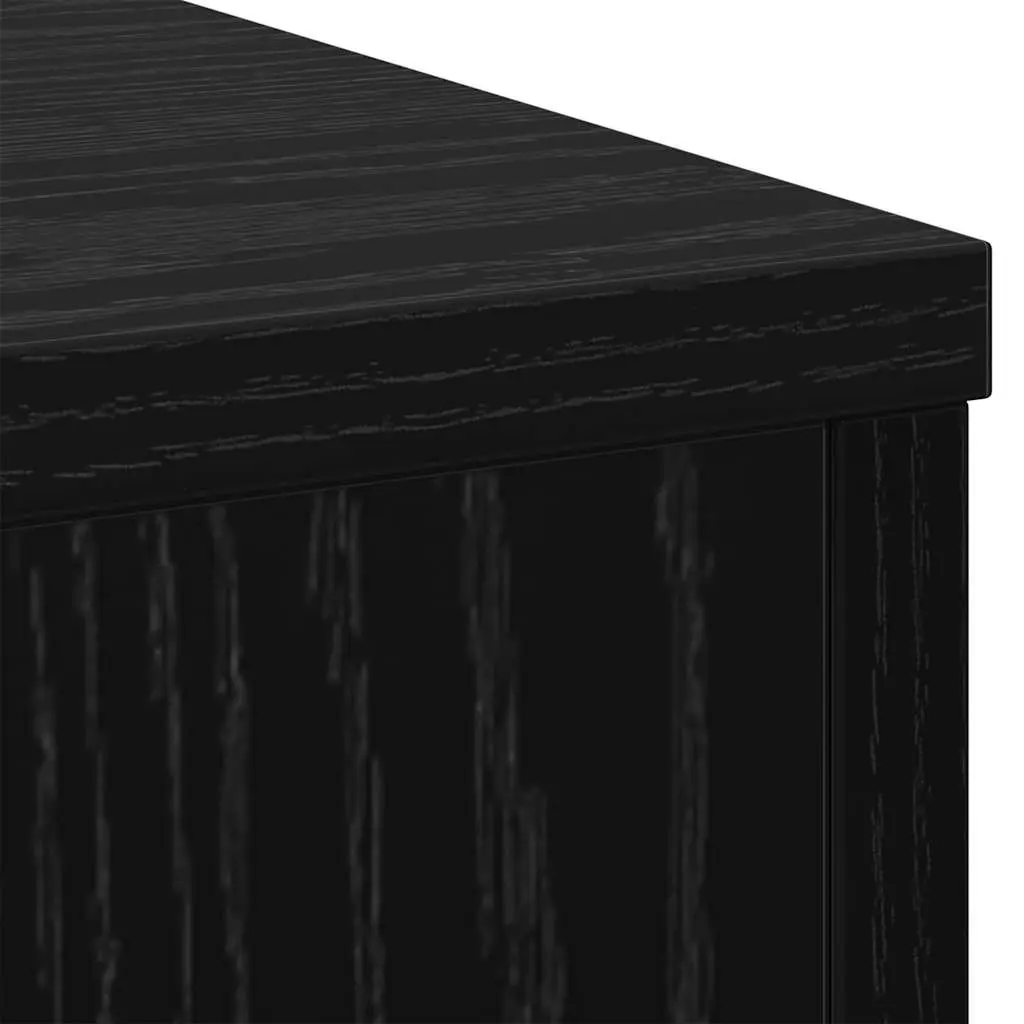 Plant Stand Black Oak 30x30x70cm Engineered Wood Indoor Outdoor Display 2 Pieces