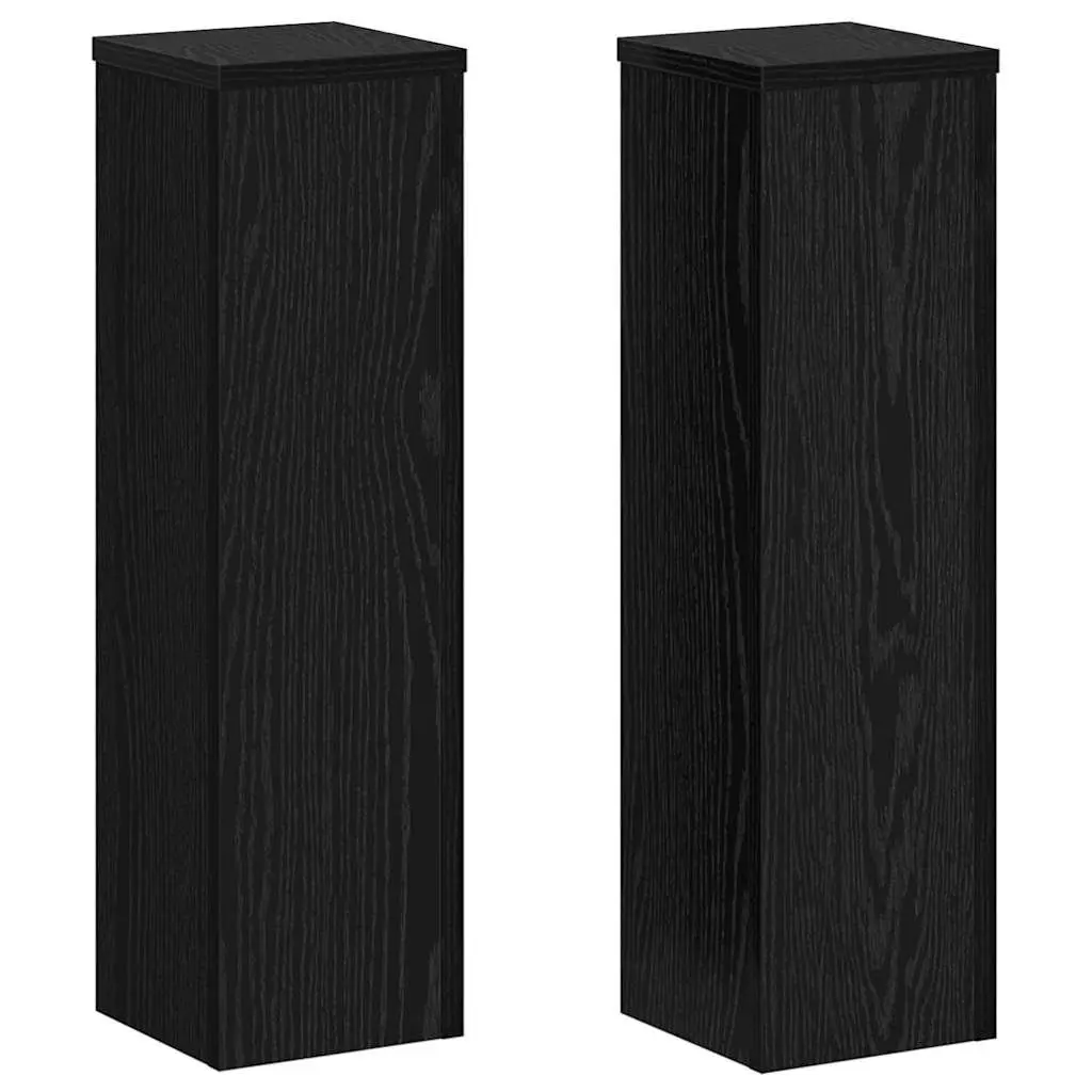 Plant Stand Black 17x17x60cm Modern Display Indoor Outdoor 2 Pieces